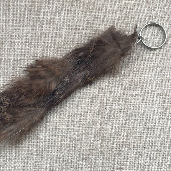 Other - Real Fur Keys Holder Brown Fur Keychain handmade Key ring